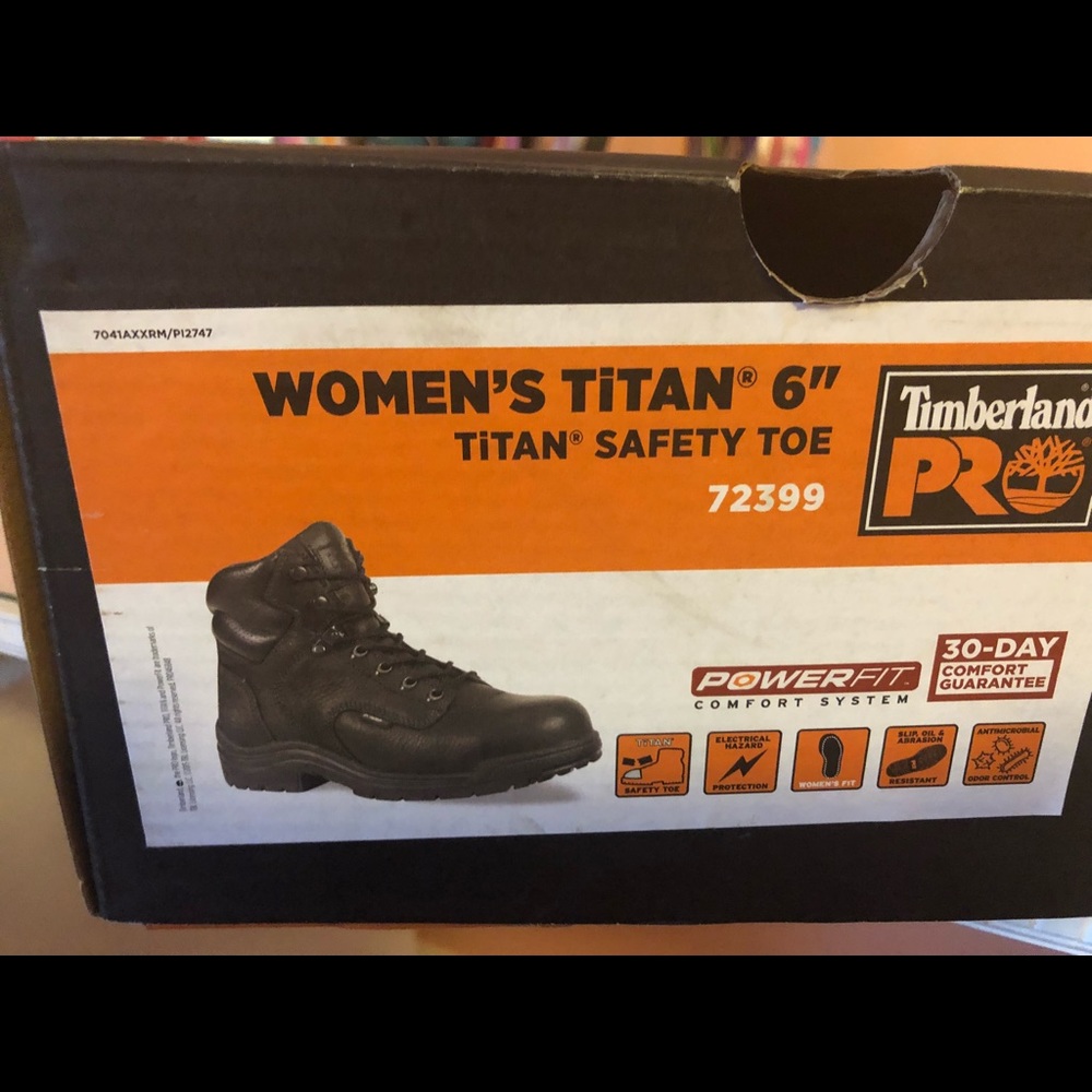 Timberland Pro Women's Titan 6" Steel Toe Black Lace Up Boots